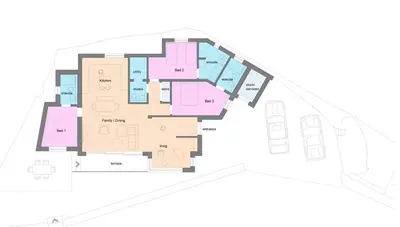 a floor plan of a condo at Chymaen - Magnificent Cornish coastal home in Marazion