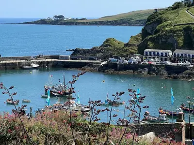 a group of boats docked in a body of water at Holiday Home Tregony House 2 Bedrooms by Interhome in Mevagissey