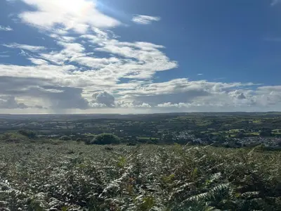 a view from the top of a hill at The Mowhay tranquil farm stay with views in Redruth