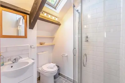 a bathroom with a shower and a toilet and a sink at 2 Bed in St. Martin oc-b33429 in Saint Martin
