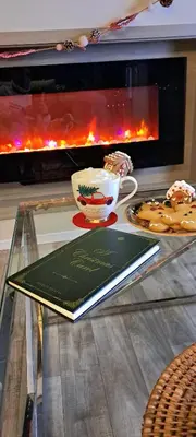 a glass table with a book and a plate of food at Blue Lagoon Holiday ,Bude 79 in Cubert