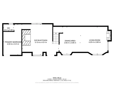 a floor plan of a house at Myrtle Grove in Saint Endellion