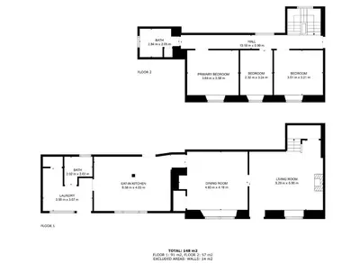 a floor plan of a house at Rose Cottage in Port Isaac