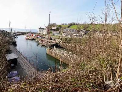 a group of boats docked in a body of water at Yonja Homes in St Austell