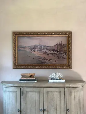 a painting of a painting of a city at The Old Piggery, countryside barn with hot tub in Leedstown