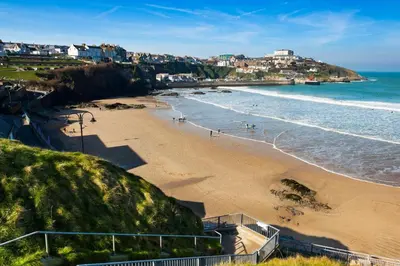 a view of a beach with buildings and the ocean at 1 Bed in Newquay oc-o33805 in Newquay