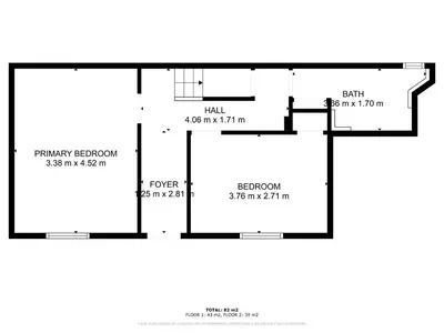 a floor plan of a house at Cherry Cottage in Saint Endellion