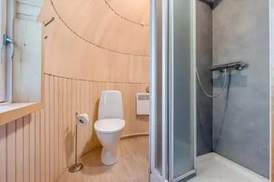 a bathroom with a toilet and a shower at 1 Bed in Widegates oc-p34236 in Sheviock