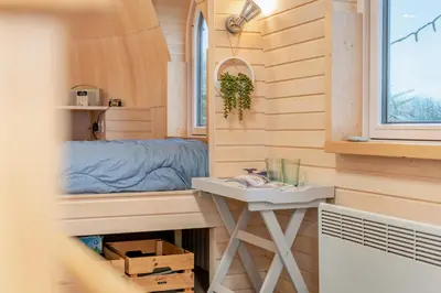 a tiny house with a sink and a bed at 1 Bed in Widegates oc-p34236 in Sheviock