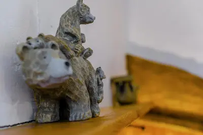 a figurine of a bear on a table at 2 Bed in St. Gennys oc-p34632 in Crackington Haven