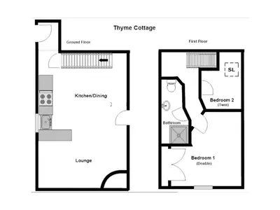 a floor plan of a house at Holiday Home Idyllisches Landhaus mit wunderschönem Garten by Interhome in Liskeard
