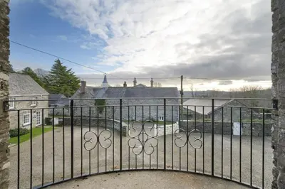 a view from a gate of a house at Cosy Cottage nr Bodmin Moor Private Parking in Helland