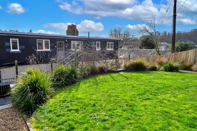 a yard in front of a house at Finest Retreats - Bosuns Loft at Mixtow Creek in Lanteglos