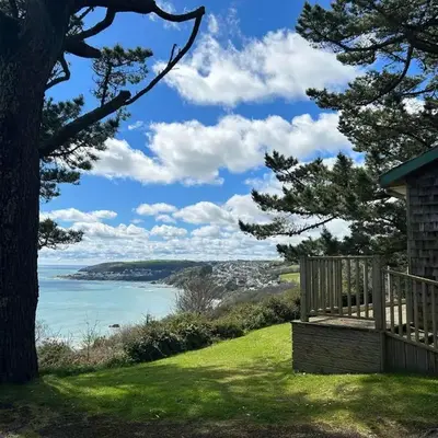 Windwhistle coastal views of Looe Bay cliffs