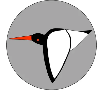 a bird in a circle vector or color illustration at Oystercatcher in St Ives