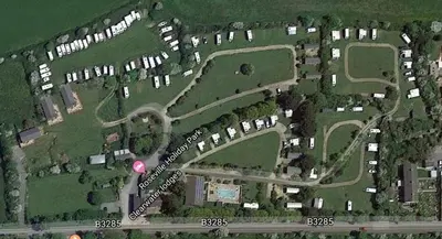 a map of a parking lot with a freeway at Clearwater lodge in Perranporth