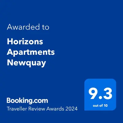 a screenshot of a cell phone with the text upgraded to horizons apartments nowadays at Horizons Apartments Newquay in Newquay