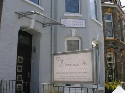 a building with a sign in front of it at St Bernards in Newquay