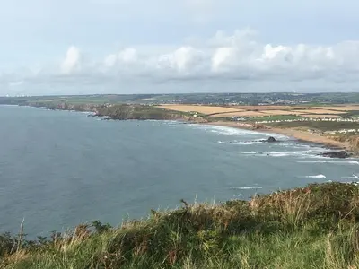 a view of the ocean from a hill at The Stable in Saint Clether