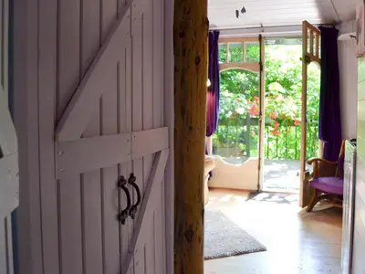 an open door in a room with a sliding door at Beach Retreat - Ukc2322 in Carbis Bay
