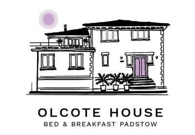 a sketch of an orange house with a red and breakfast bathroom at Olcote House in Padstow