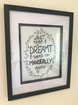 a framed picture of a sign that reads just might a dream and right to marriage at Wellingtons in Fowey