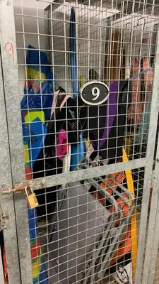 a dog is in a cage with at 9 Sandpiper Cottages in Newquay