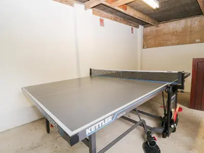 a ping pong table in a room at Meadow Lea in Liskeard