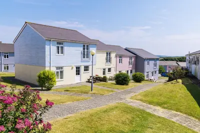 a row of houses in a residential neighborhood at Atlantic Reach Resort in Newquay