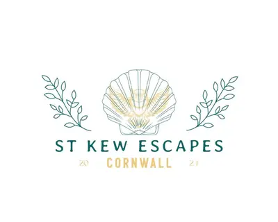 a logo for st kyle escapes company with a shell and leaves at St Kew Escapes Nr Port Isaac in Saint Kew