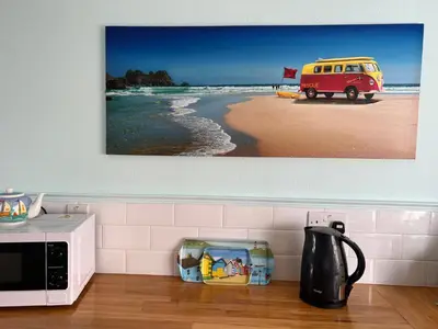 a picture of a van on the beach at Rosevean Cottage St Agnes in St. Agnes