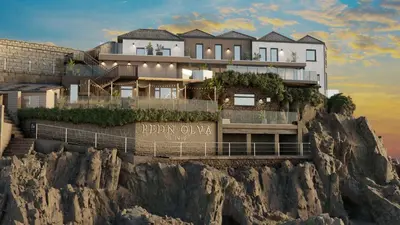 a house on top of a mountain on a cliff at Pedn-Olva in St Ives