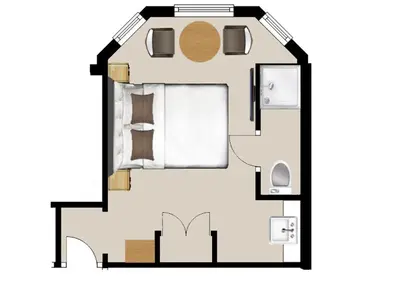 a drawing of a floor plan of a house at Geckos Rest in Newquay