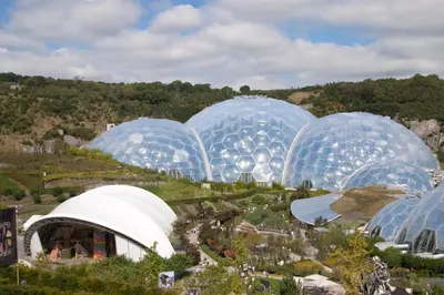 a group of domes on a hill with trees at Cornish Cottage - Truro City Centre in Truro