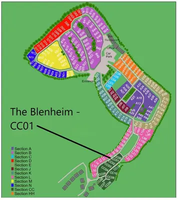 a map of the barbarian cottot at Blenheim, Padstow in Padstow