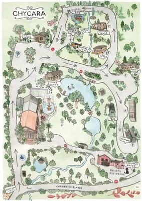 a map of the disneyland resort at Chycara House in Truro