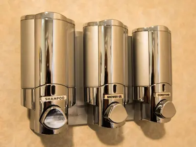 two silver cylinders sitting next to each other at King Arthurs Arms in Tintagel