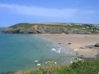 a view of a beach and the ocean at Windrush in Newquay