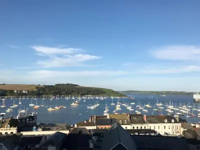 a view of a harbor with boats in the water at Falmouth View in Falmouth