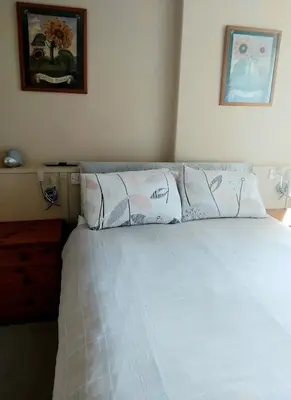 a bedroom with a bed with two pillows on it at The Countryman Hotel in Camelford