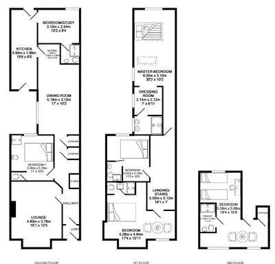 a rendering of a floor plan of a house at Newquay Escape, 5 spacious ensuite bedrooms & parking- Simplycheckin in Newquay