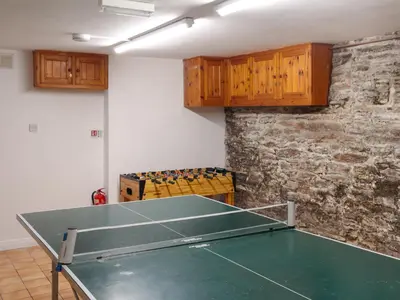 a ping pong table in a ping pong room at Lower Deck in Fowey