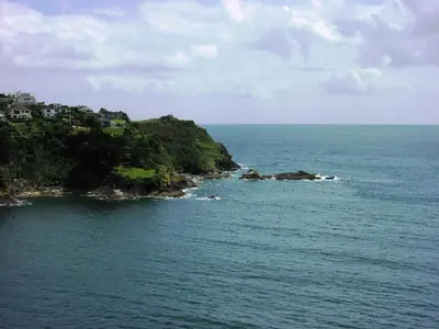 a small island in the middle of the ocean at St Catherines Court No 7 in Fowey