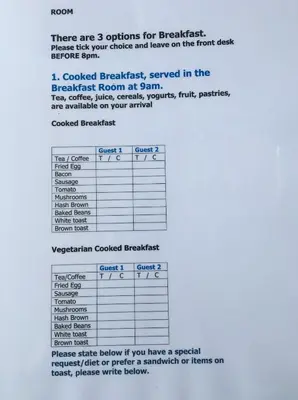 a screenshot of a page of a document at Westward B&B in Newquay