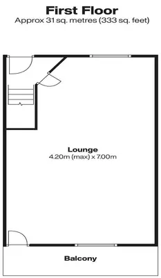 a floor plan of the first floor of a house at Harbour Moorings in St Ives