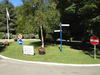 a street signs on the side of a road at Seaside Bungalow in St Ives