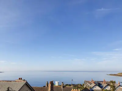 a view of the ocean from the roofs of houses at Ocean View in Marazion