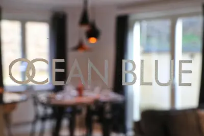a sign that says learn blue in front of a table at CLOSE TO BEACH, dogs welcome, private garden in St Merryn