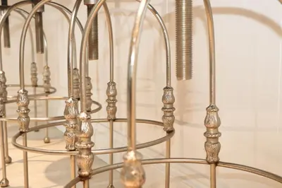 a group of silver metal chairs in a room at BY THE BEACH, spacious apartment in St Merryn