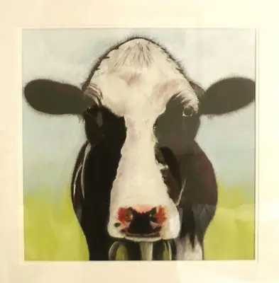 a painting of a black and white cow at Lellizzick Farmhouse in Padstow